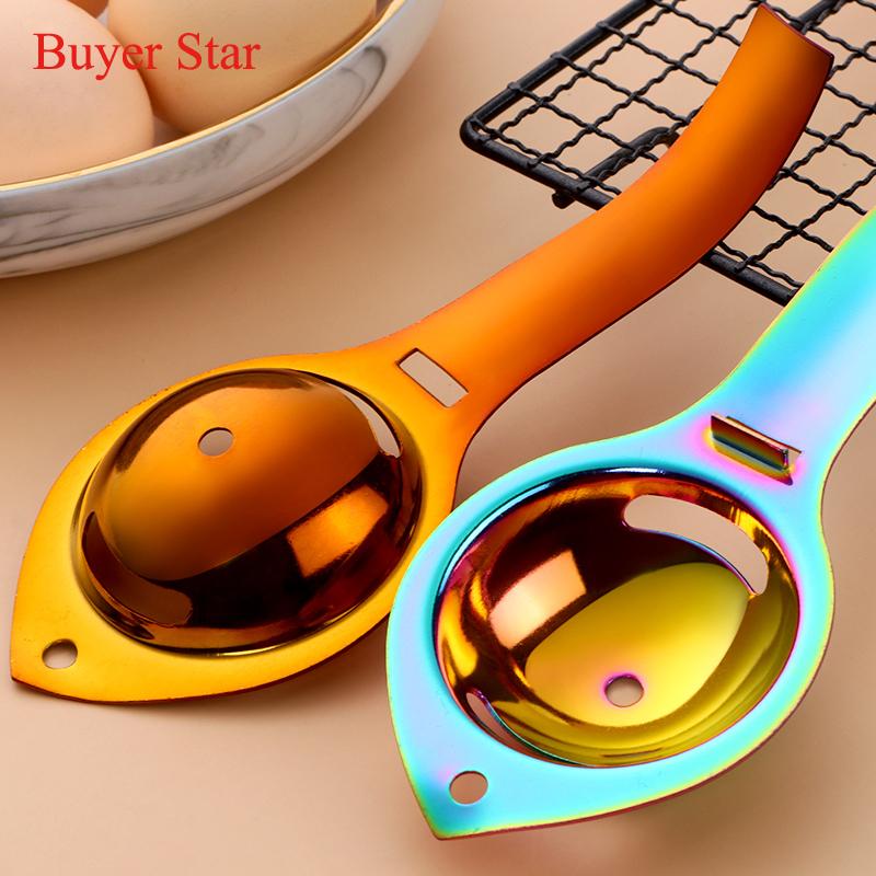 1PC separator de ouă, din oțel inoxidabil, separator de gălbenuș de ou, mâner de filtru, separator de ouă, coacere, gătit, ustensile de bucătărie