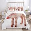 Pig Duvet Cover 3Pcs Lovely Animal Printed Bedding Set Cute Pet Comforter Cover King For Kids Boys Girl Children Bedroom Decor