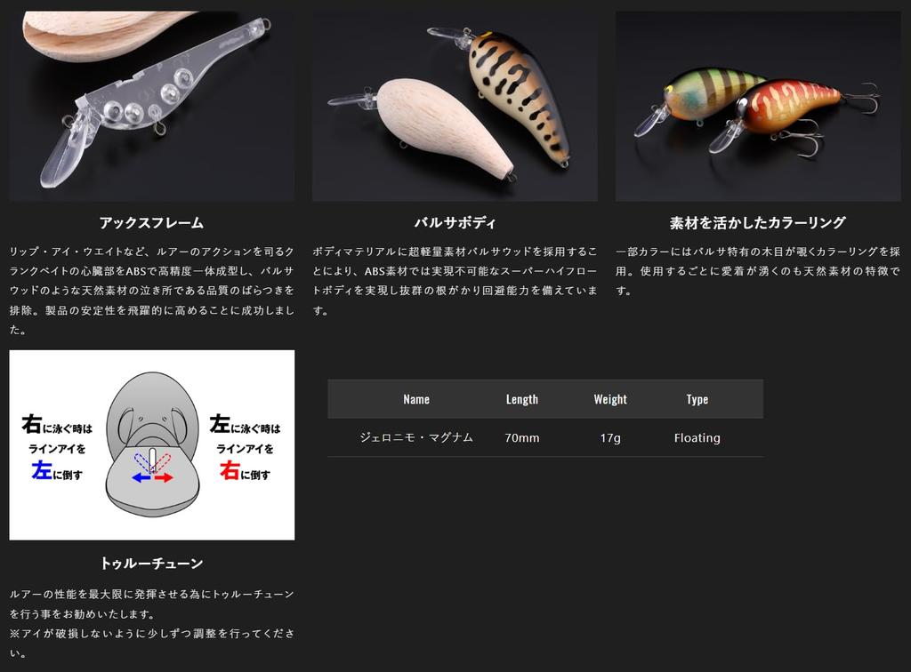 JACKALL Geronimo MAGNUM Wood Bluegill