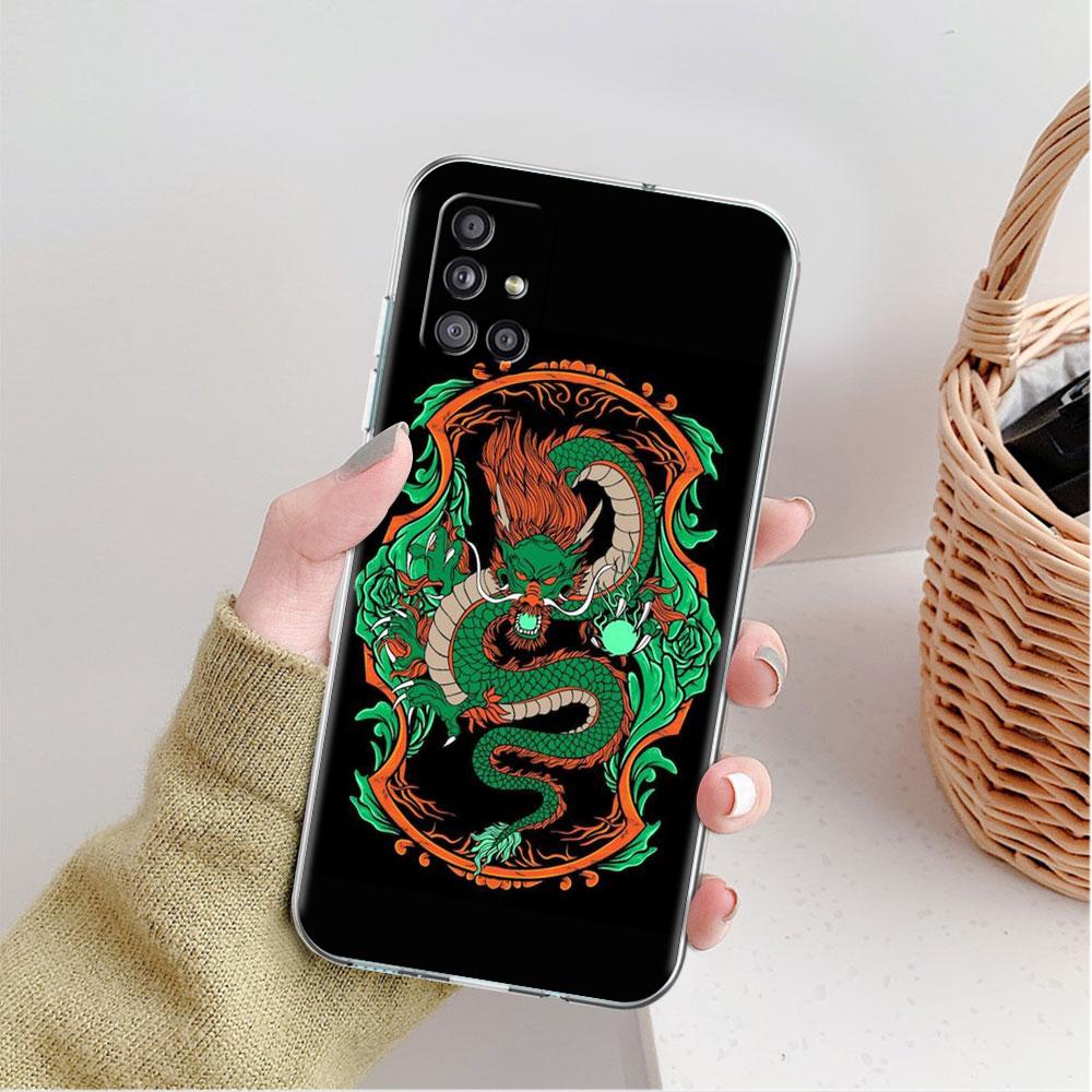 

Прозрачный чехол для Samsung Galaxy A52 A12 A51 A32 A21s A71 A32 A22 50 A70 A31 A72 5G, чехол для телефона с изображением дракона и животного Samsung A30
