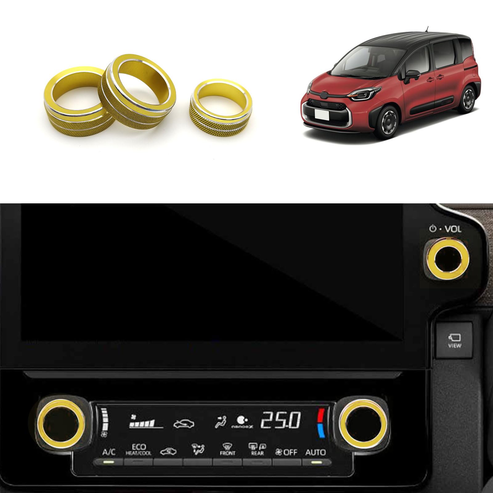 

ТУБАЙЗАЙ Toyota New Sienta Sienta 10 Серии Кольцо Регулятора Кондиционера Переключатель Кондиционера 10.5 inch жёлтый