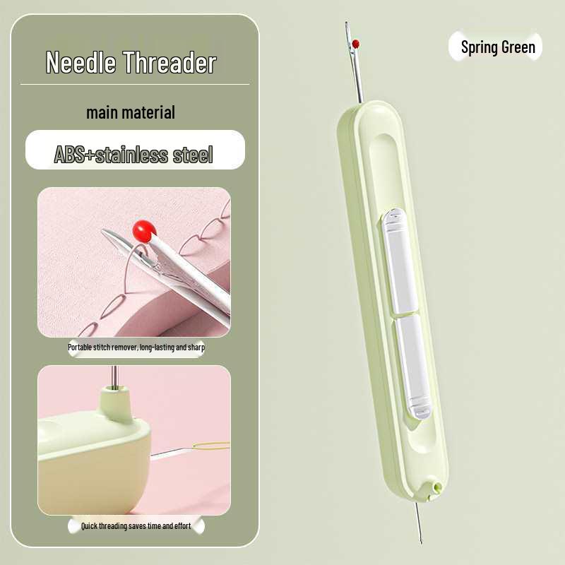

2-in-1 Needle Threader & Thread Cutter Tool for Manual Sewing, Perfect for Elderly Use