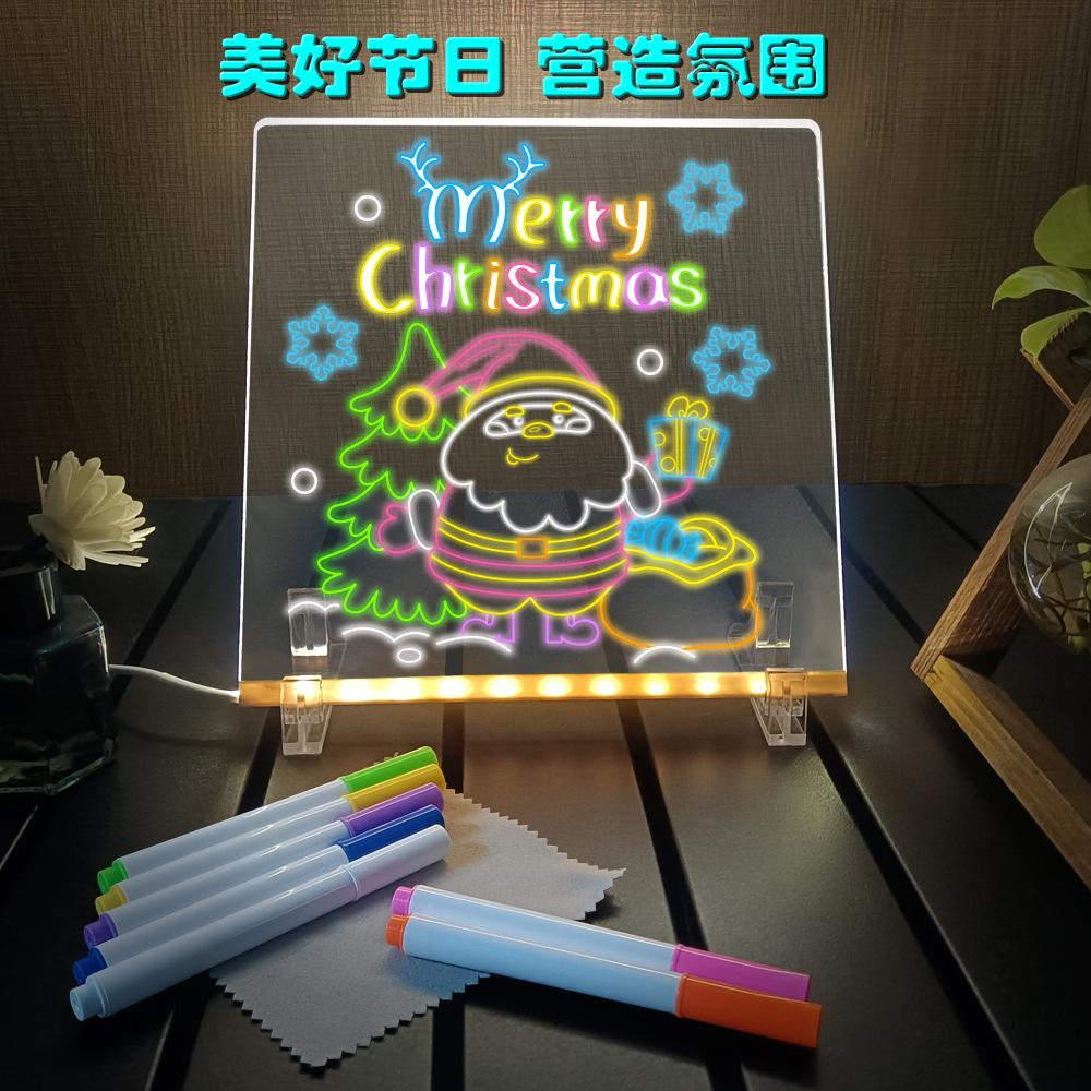 Dziecięca Tablica do Rysowania Akrylowa Tablica Świetlna Przezroczysta Fluorescencyjne Światło LED Podświetlenie Wymazywalna