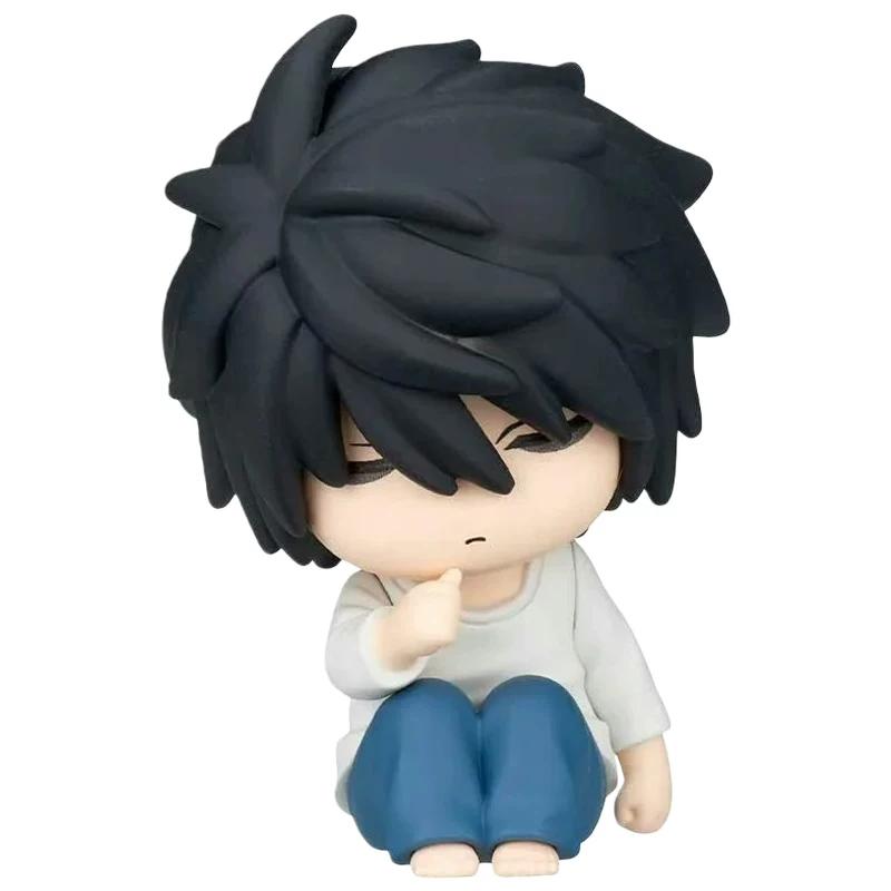 4pcs/Set Death Note Sleeping Figures L Lawliet Light Yagami Misa Amane Ryuk Cute Mini Figures Capsule Toy Car Decor Anime Gifts