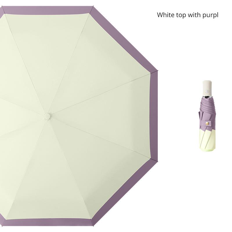 Trzyczęściowy, w pełni automatyczny łącznik krawędziowy Koreański mały, składany parasol z samoczynnie otwierającym się i zamykanym potrójnym parasolem