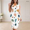 Women Plus Size White V Neck Sleeveless Printed Bodycon Midi Dress