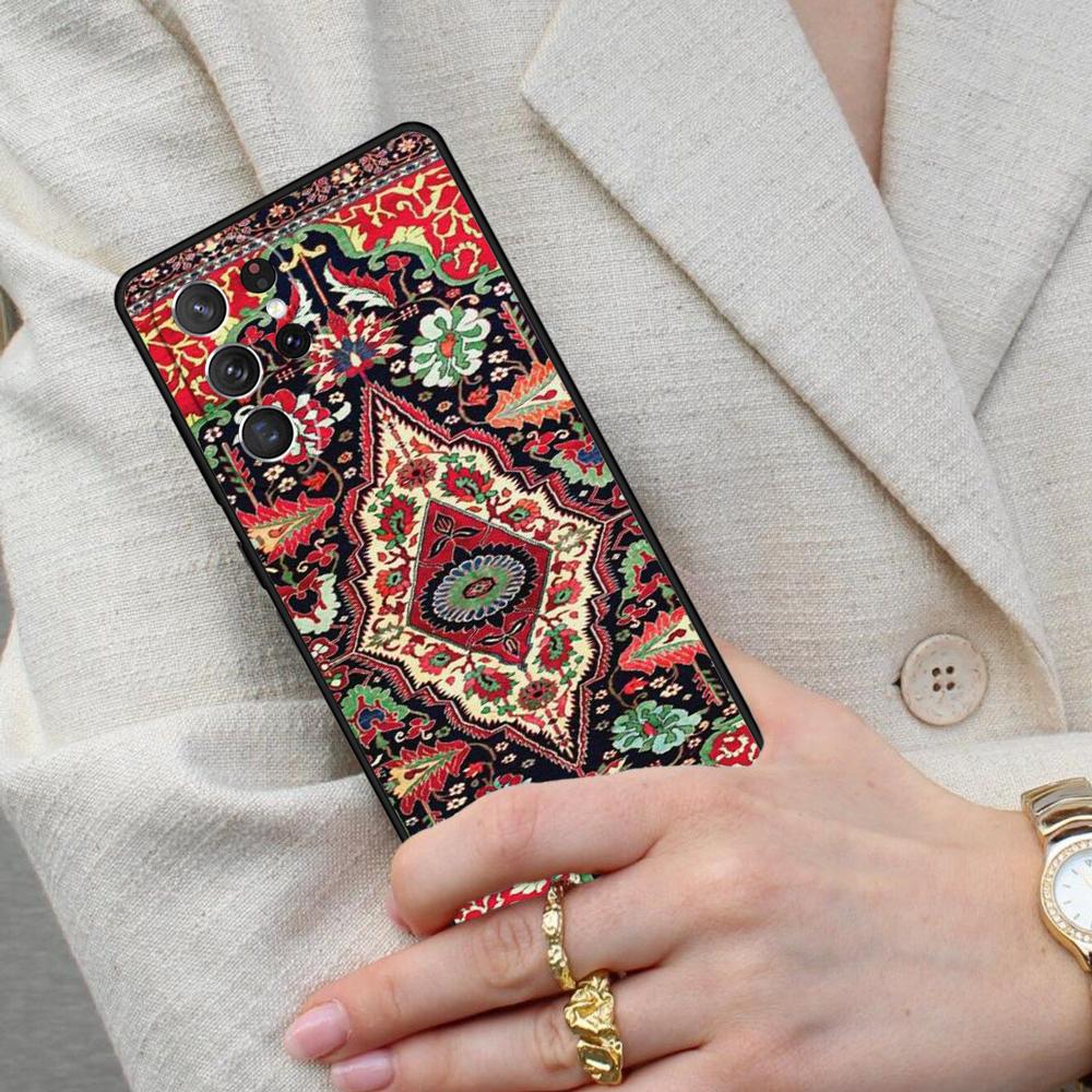 Persian Carpet Floral Pattern Cell Phone Case for Samsung Galaxy S26 Ultra S25 S24 S23 S22 S21 S20 Note10 Cover