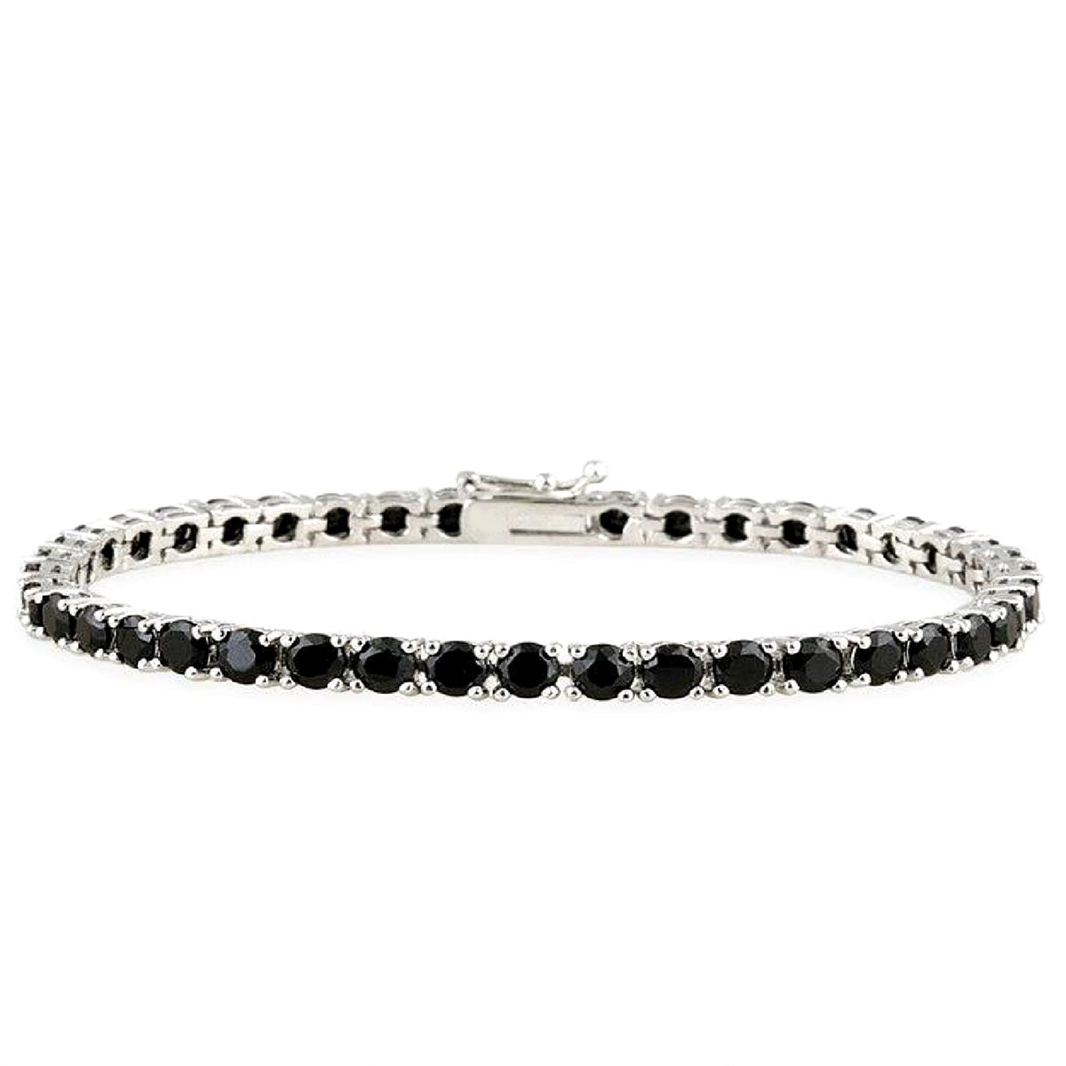 

Black Spinel Tennis Bracelet - 925 Sterling Silver