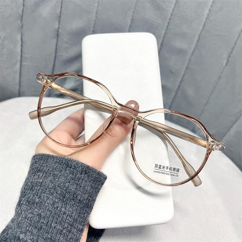 New Unisex Round Frame Glasses For Men Women  Anti-Blue Light Luxury Brand Green Leopard Optical Computer Reading Glasses