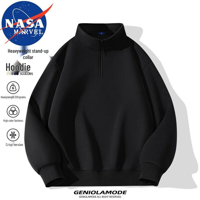 

NASA MARVEL Men s Stand Collar Half-Zip Sweatshirt 2XL