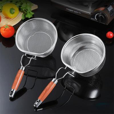 Wood Grain Wood 304 Stainless Steel Skimmer High Feet Kitchen Strainer Basket  Soy Milk