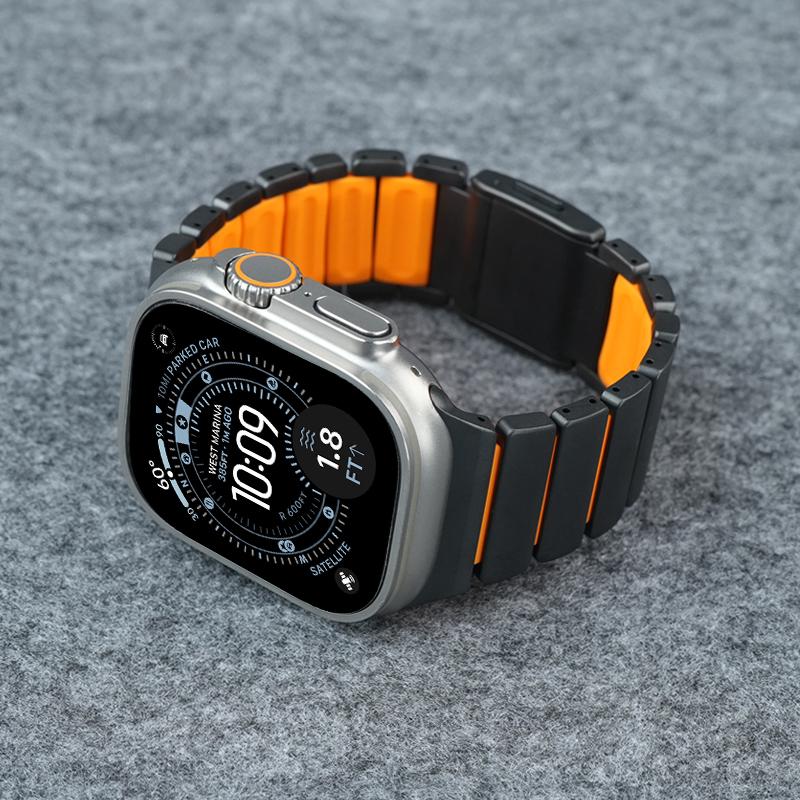 For Apple Watch bands 49mm 44mm 45mm 46mm Bracelet correa iWatch series SE3 Ultra 3 2 11 10 9 8 7 Stainless Steel Magnetic Strap