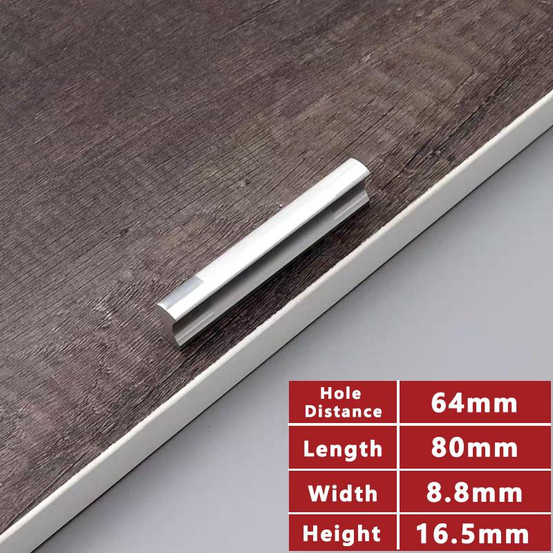 WV Kitchen Cabinet Handles and Pulls Black Silver Dressers Closet Furniture Door Handles Aluminum Drawer and Knobs Hardwares