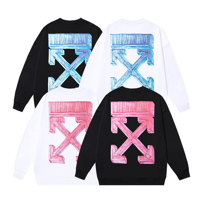 1236 Off-White 2026 Herbst und Winter Neu OW Dreidimensionales Quadratpfeilmuster Herren und Damen Rundhals-Hoodie