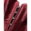 Top Corsetto in Raso Bordo con Spalline a Fiocco Chiusura Frontale Bustier Steccato per Donna