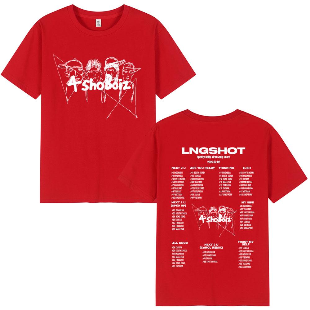 Korean KPOP Group Hip Hop Lngshot Tshirt Summer UNISEXs Retro Fashion Tshirt Casual Short Sleeve Cotton Oversized Tshirt