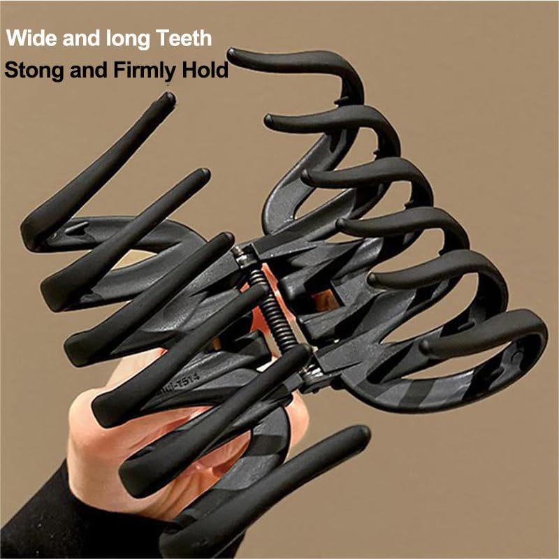 Elegant Large Frosted Mesh Claw Clip for Women - Retro Shark Design