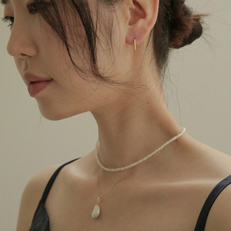 Modernlike 14k GF Silver 2mm Fine Freshwater Pearl Necklace