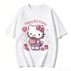2026 HelloKitty Tee Soft Cotton Short Sleeve Crew Neck Cute Print Lightweight Summer Top for Women Daily Casual Wear