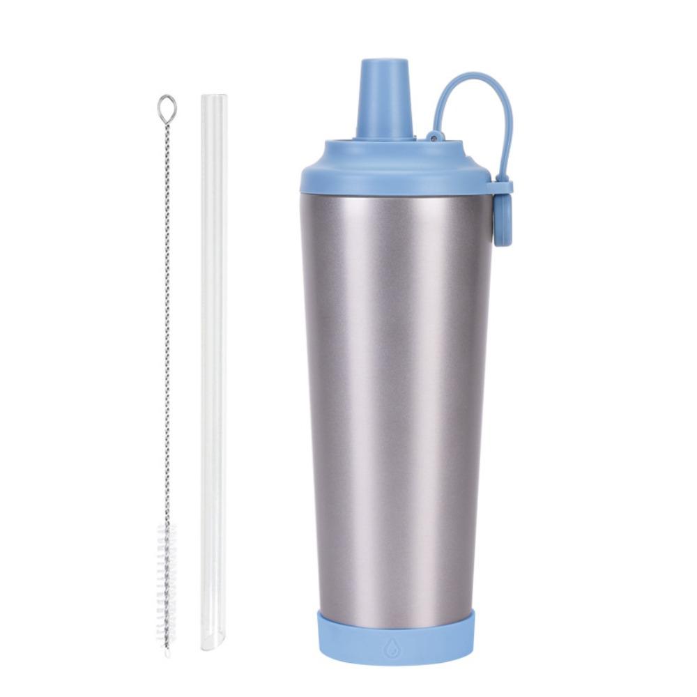 

Large Capacity Insulated Tumbler Magnetic Handle Insulated Water Bottle Portable Thermal Cup Sport срібний/синій