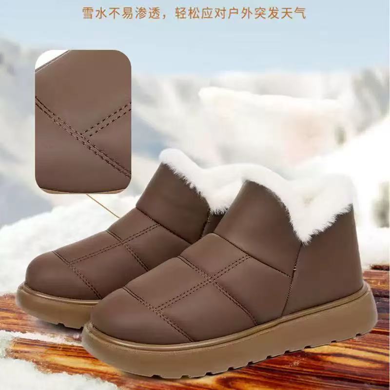Shoes winter velvet thickened warm cotton shoes waterproof and non-slip casual short boots soft-soled comfortable snow boots