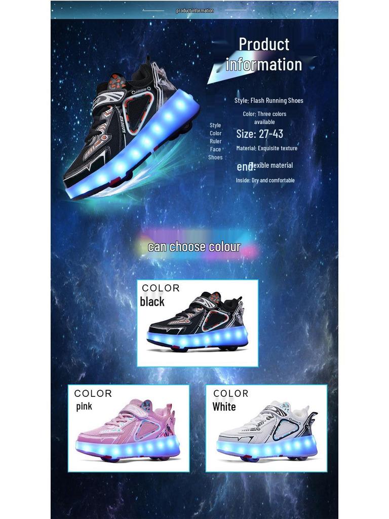 Kids' Mesh Running Shoes & Multi-Wheeled Roller Skates for Boys & Girls