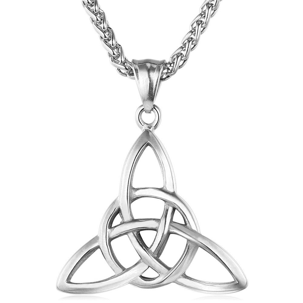 Men Titanium Steel Jewelry Fashion Creative Retro Irish Knot Pendant Necklace Valentine's Day Gift