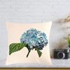 Stylishs Flower Cushions Cover Hydrangea Throw Pillow Cover Linen Material
