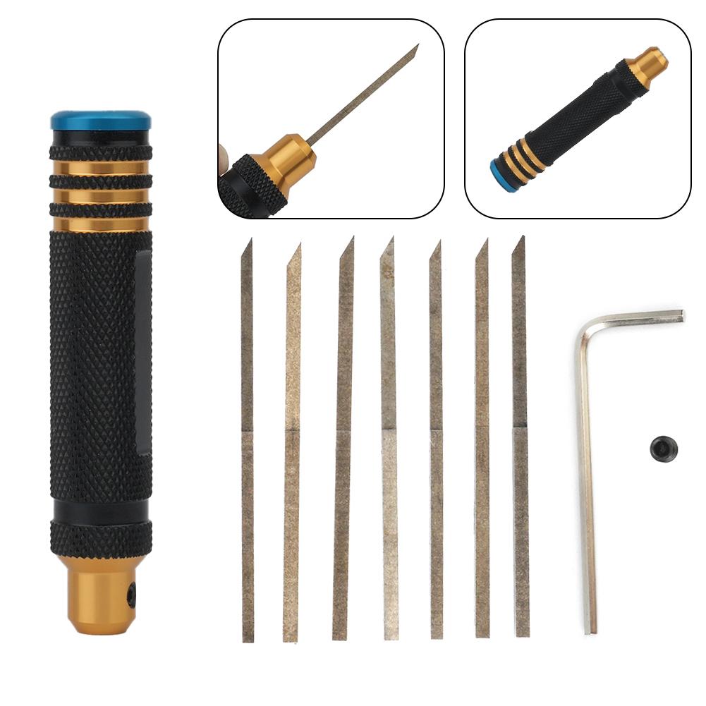 Modelarski Nóż do Linii Panelowych Żywica Rzeźbiony Linia Rysująca Narzędzie do Cięcia Hobby Dłuto Modelarskie Z 7 Ostrzami 0,1-2,0 mm Do Rzeźbienia Cięcia