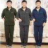Middle-aged and Elderly Men's Suits Autumn and Winter Polar Fleece Jacket Plus Fleece Sweater Pants Suit