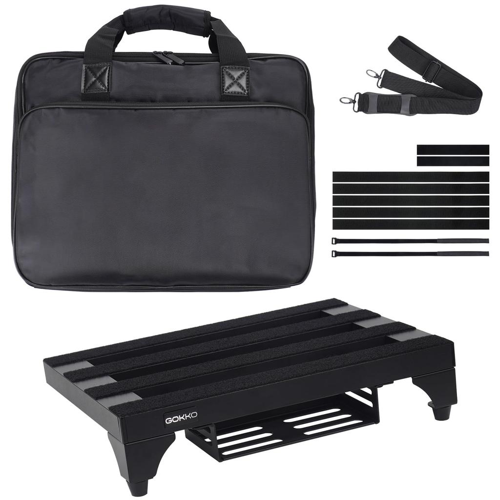 GOKKO Pedal Board Aluminum Alloy M-Black with Bag