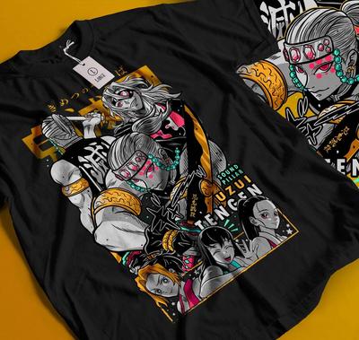 Demon Slayer Anime T Shirt, Tengen Uzui, Hashira Suma Makio Hinatsuru Lot