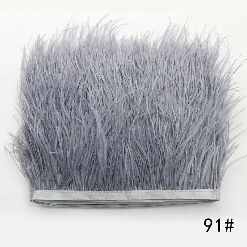 2M Ostrich Feather Cloth Edge 8-10 Cm Cuffs Clothing Skirt Decorative Accessories Color Ostrich Feather Cloth With Feathers