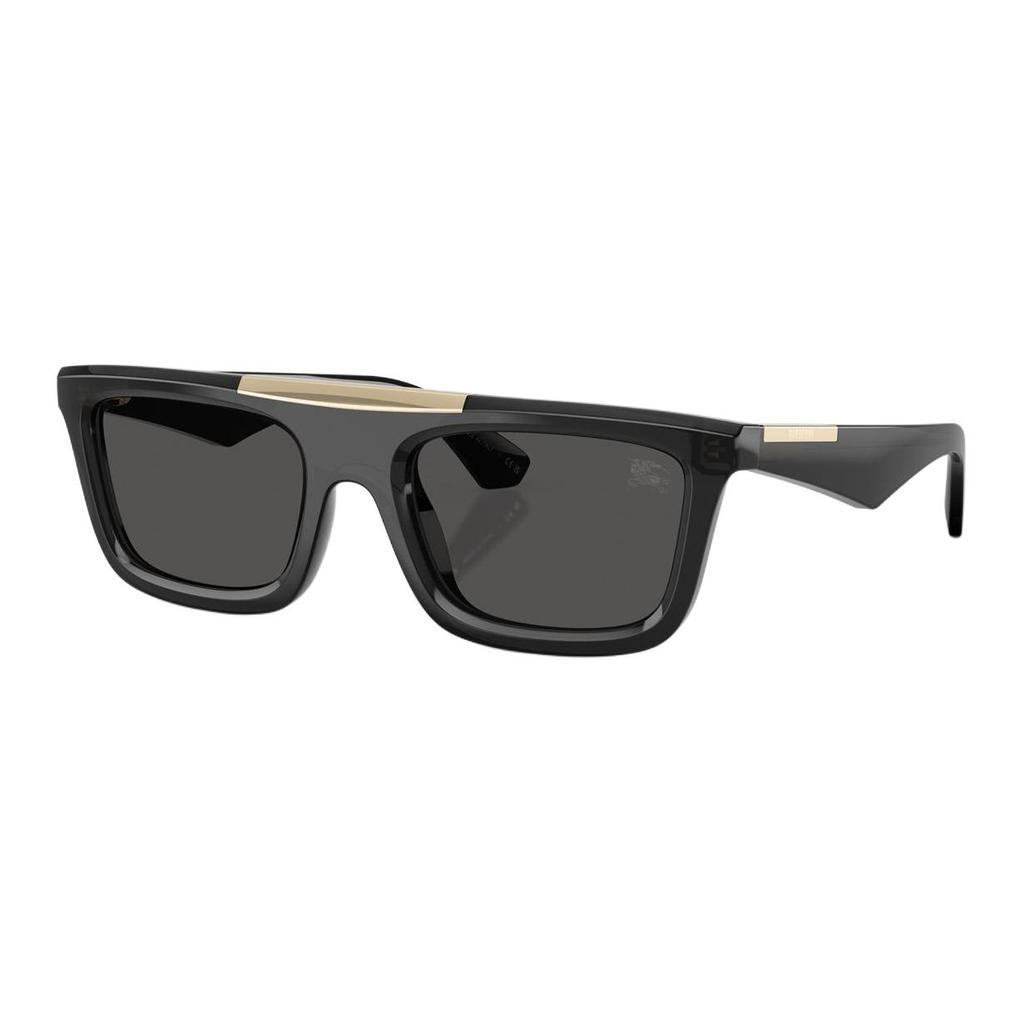 Burberry Logo Plate Frame Square Sunglasses Unisex Couple Black