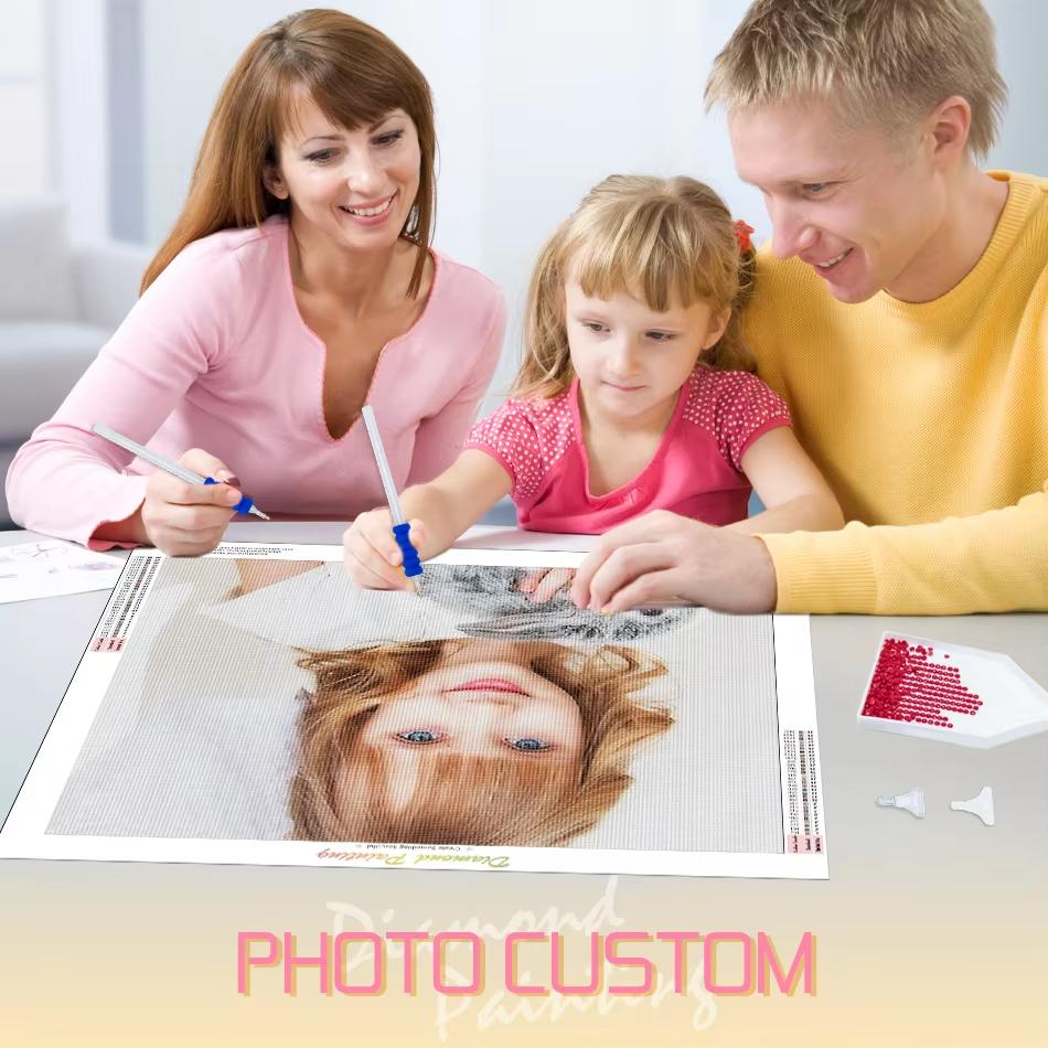 

Custom Photo Diamond Painting diy Diamonds Embroidery Art Kit Home Decoration For MOM Children Pet Personalized Gift 30x30cm