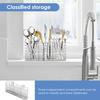 2Pcs Stainless Steel Kitchen Cutlery Hanging Basket Quick Drying Compartmental Utensil Drainage Rack Rustproof Kitchen Supplies