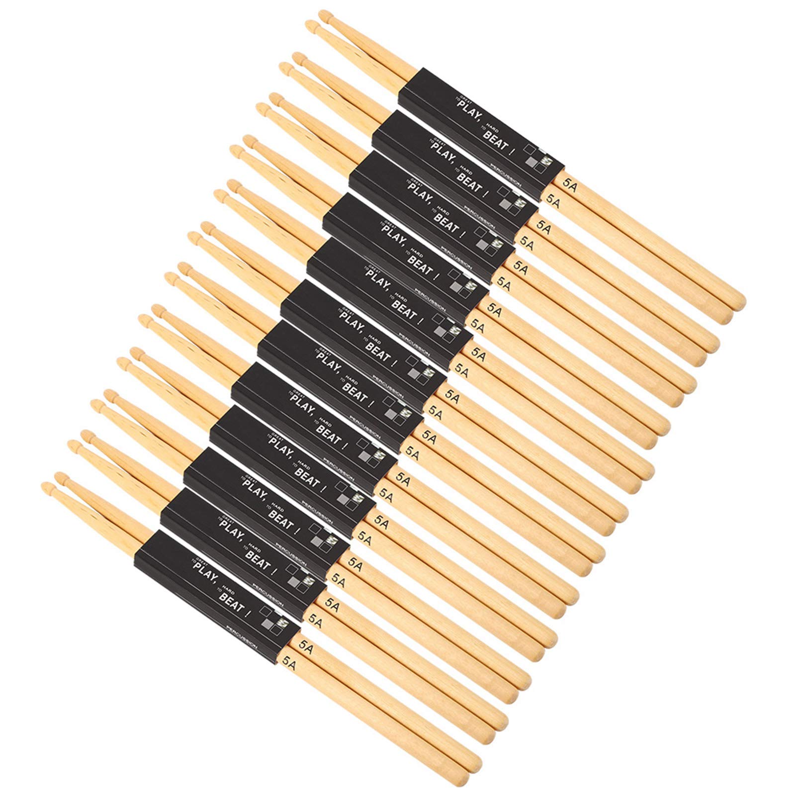 

12 Pairs of 5A Wood Tip Maple Drumsticks for Practice and Performance, Perfect for Snare Drums and Snare Practice