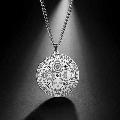 Four Powerful Archangels Amulet Necklace the Seals of The Four Emperors Kingdom of Spirits Rulership Pendant Gift