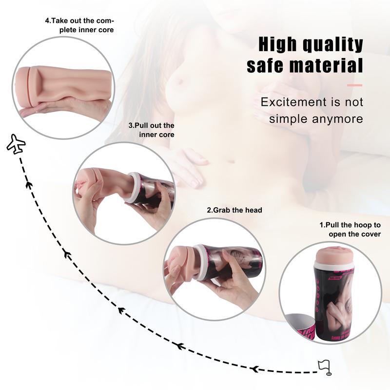 Tasse de masturbation pour hommes, chat de poche, avec bouche et vagin réalistes, utilisée pour le sexe oral et vaginal