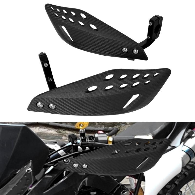 Dirt Bike Handguard Kit with Clamp On Handlebar Brackets, Vented Guard Pair, and Hand Cover for Trail Route Use