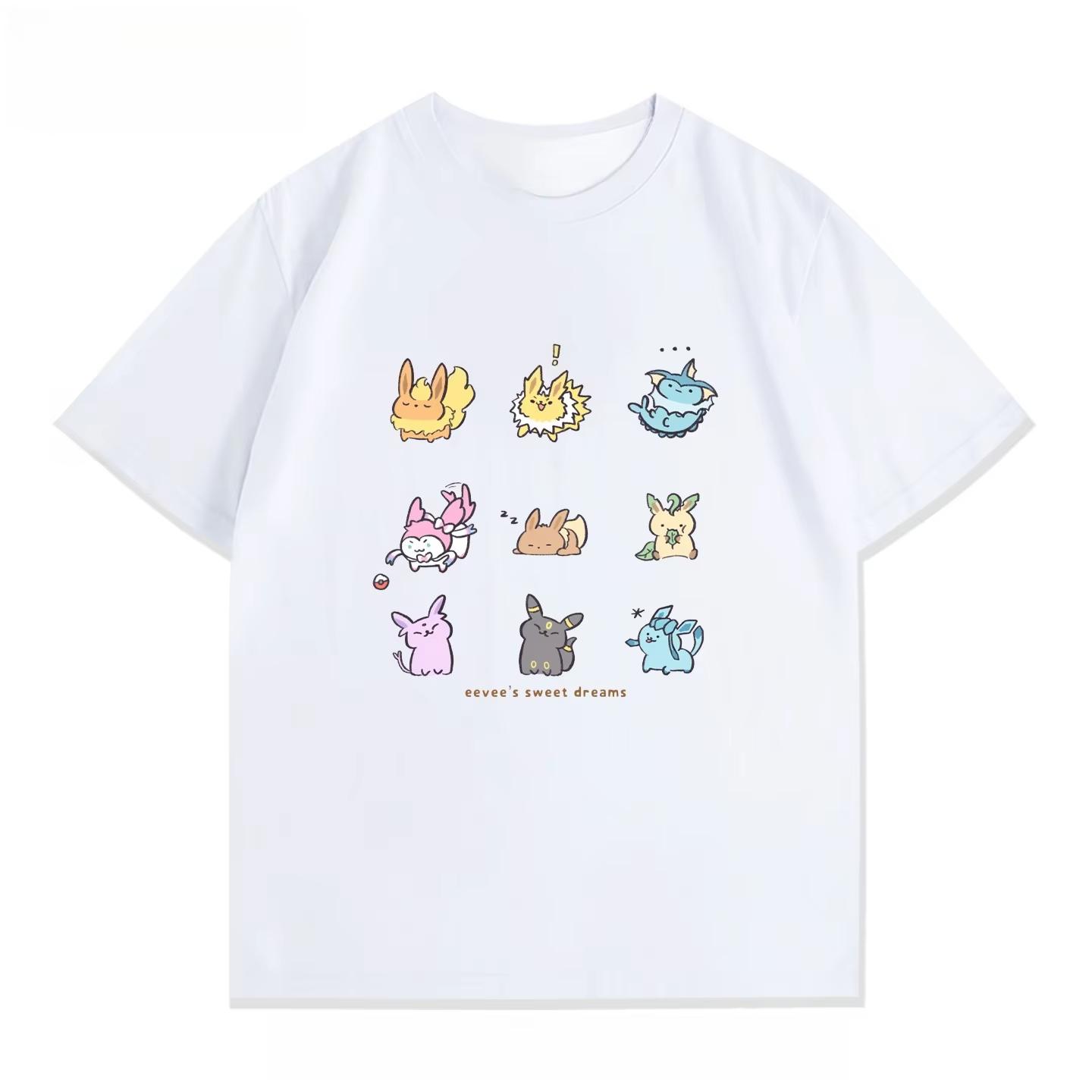 

Pokemon cartoon Ibrahimovic Moon Sun anime Tshirt shortsleeved Unisexs and Womens casual shortsleeved and halfsleeved S