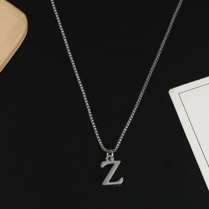Naszyjniki z wisiorkami z literami A-Z Stal nierdzewna Prosty naszyjnik Stylowy Dla Kobiet Mężczyzn Codzienna biżuteria Prezenty
