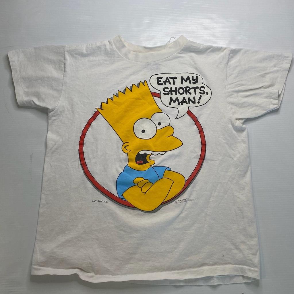 1990 Bart Simpson Eat My Shorts, Man! T Shirt Sz L (A4458)