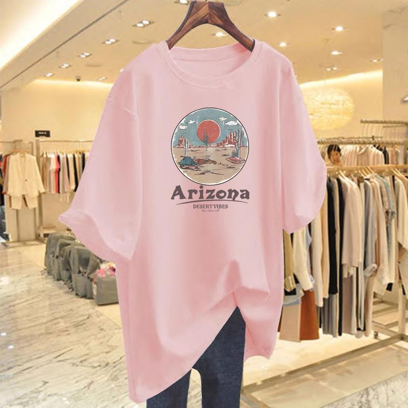 Cotton short-sleeved T-shirt women's summer new loose top bottoming shirt