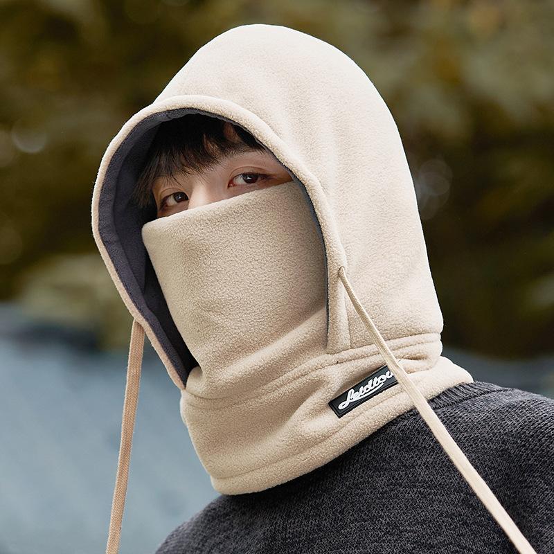 Zimowa Outdoorowa Pogrubiona Czapka Lei Feng Odporna na Zimno Męska Ciepła Ochrona Twarzy i Wiatroodporna Plus Aksamitny Szalik Zintegrowana Czapka z Ochroną Uszu