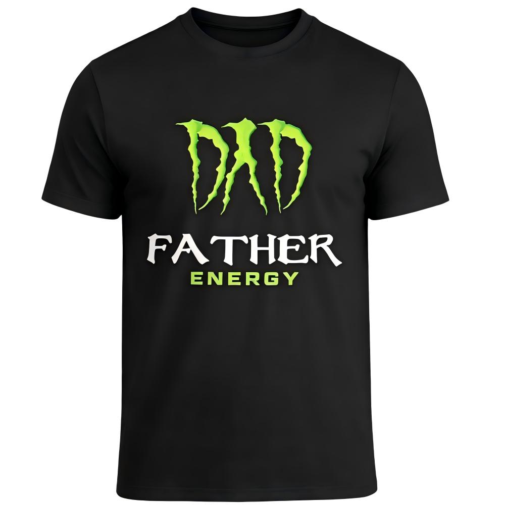 Dad Father Energy Funny Parody Black Graphic T-Shirt