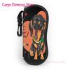 Portable Eyewear Case Dachshund Dogs And Bones Sunglasses Soft Case Glasses Box with Lanyard Zipper Eyeglass Case