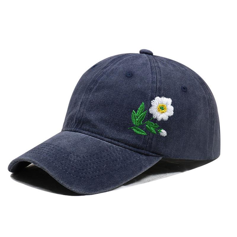 Embroidered Flower Diy Hat Soft Top Outdoor Sun Protection Casual Cotton Baseball Cap Fashionable Spring Summer Hat For Girls