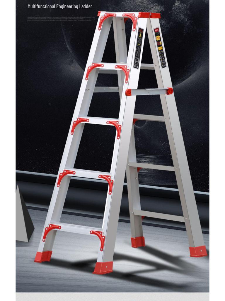 Multi-functional A-frame Aluminum Alloy Folding Telescopic Ladder for Indoor & Outdoor Use