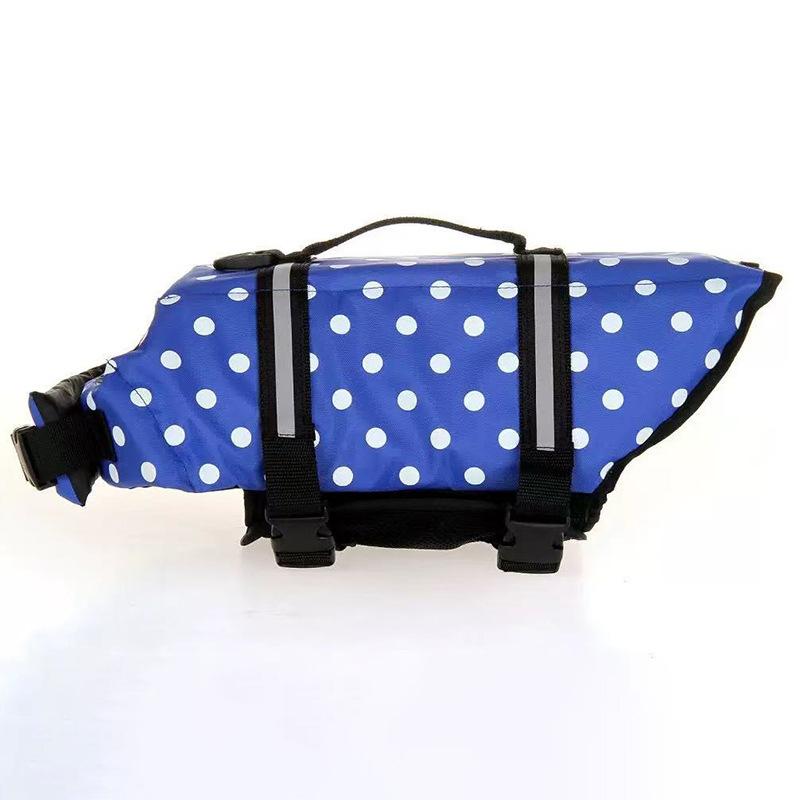 Dog Life Jacket with Reflective Stripe Adjustable High Flotation Dog Life Vest Ripstop Dog Lifesaver Pet Life Preserver Swimsuit